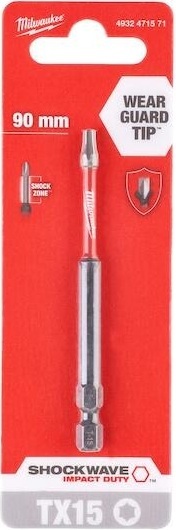 Бита Milwaukee Shockwave, Torx T15х90мм (4932471571) фото 2