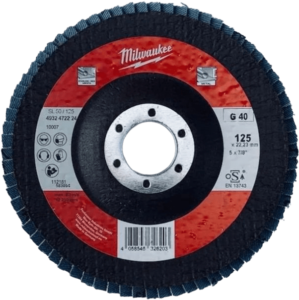 Диск пелюстковий Milwaukee ZIRCONIUM, 125x22.2мм, K40 (4932472224)фото2