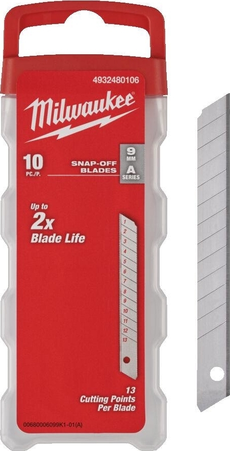 Лезвие сегментированное Milwaukee, 9мм, 10шт (4932480106) фото 3