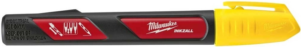 Маркер Milwaukee InkZAll LP, водостойкий, ультрафиолетовый, желтый (48223721) фото 