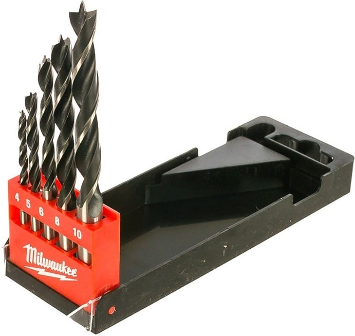 Набір свердел по дереву Milwaukee, 4-10мм, 5шт (4932352465)фото