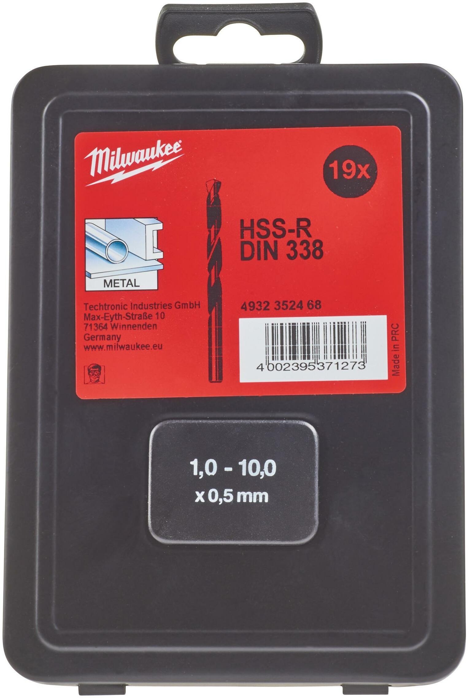 Набір свердел по металу Milwaukee HSS-R, 1-10мм, 19шт (4932352468)фото4