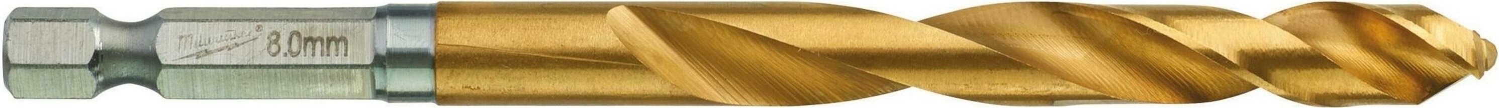 Сверло по металлу Milwaukee RedHEX HSS-G TiN, 8х70х111мм (48894719) фото 2