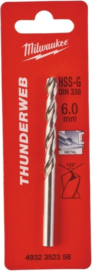 Свердло по металу Milwaukee Thunderweb HSS-G, 6х57х93мм (4932352358)фото