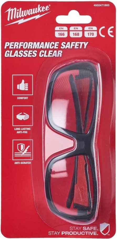 Очки защитные Milwaukee Performance, противооскольчатые (4932471883) фото 4