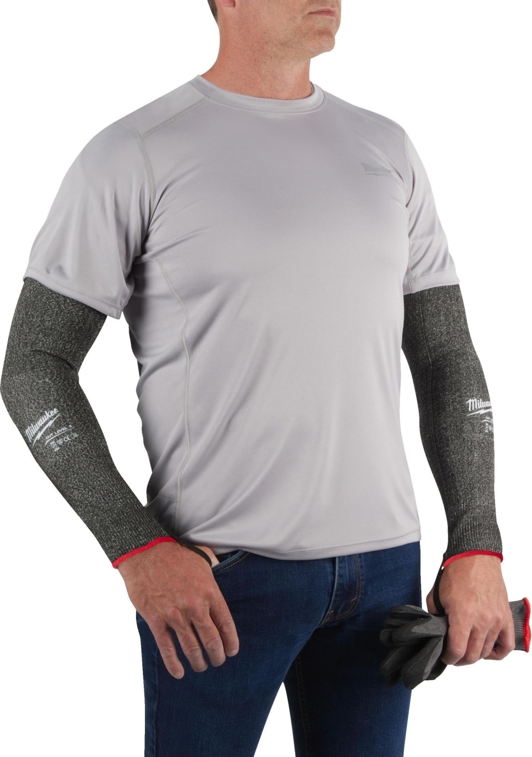 Нарукавники рабочие Milwaukee, 45см, серые (4932479937) фото 2