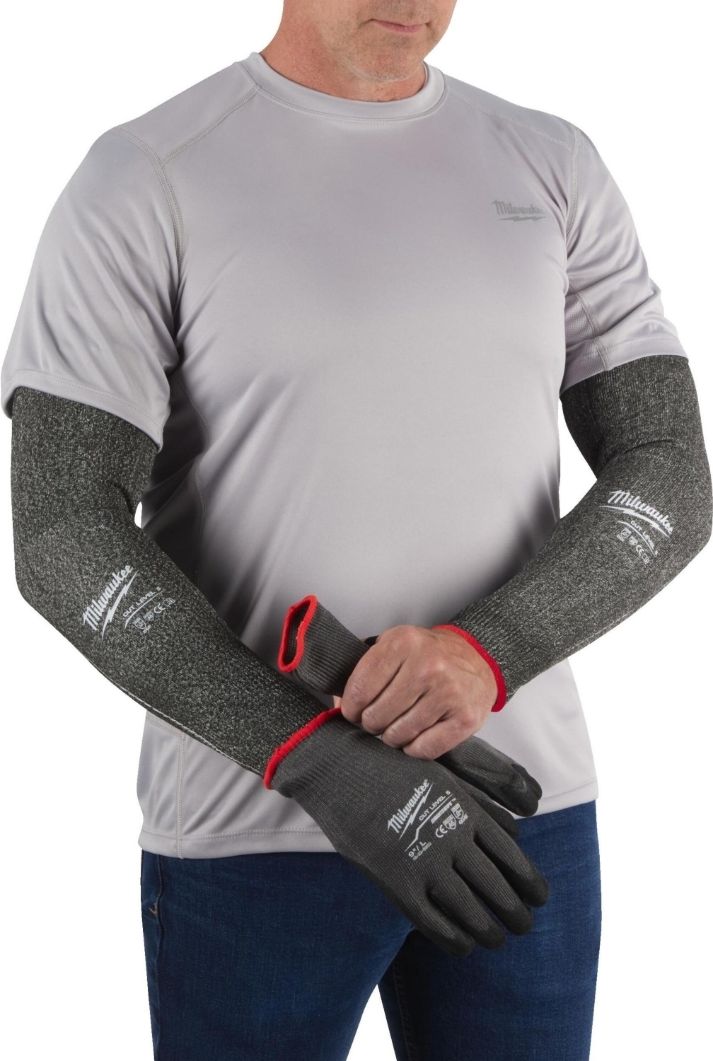 Нарукавники рабочие Milwaukee, 45см, серые (4932479937) фото 3