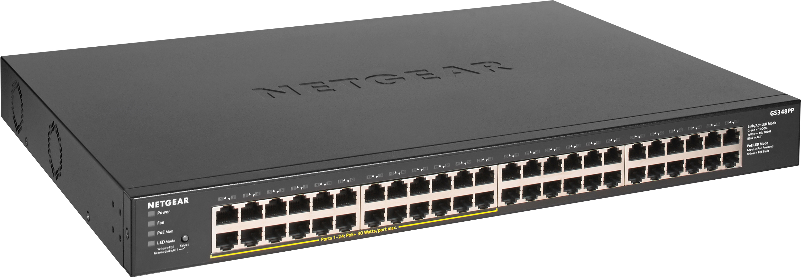 Коммутатор NETGEAR GS348PP 48xGE (24xPoE), 380Вт, Неуправляемый фото 3