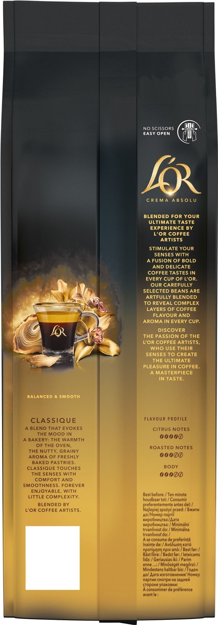 Кофе L`OR зерна Crema Absolute Classic, 500г, купаж арабика/робуста фото 3