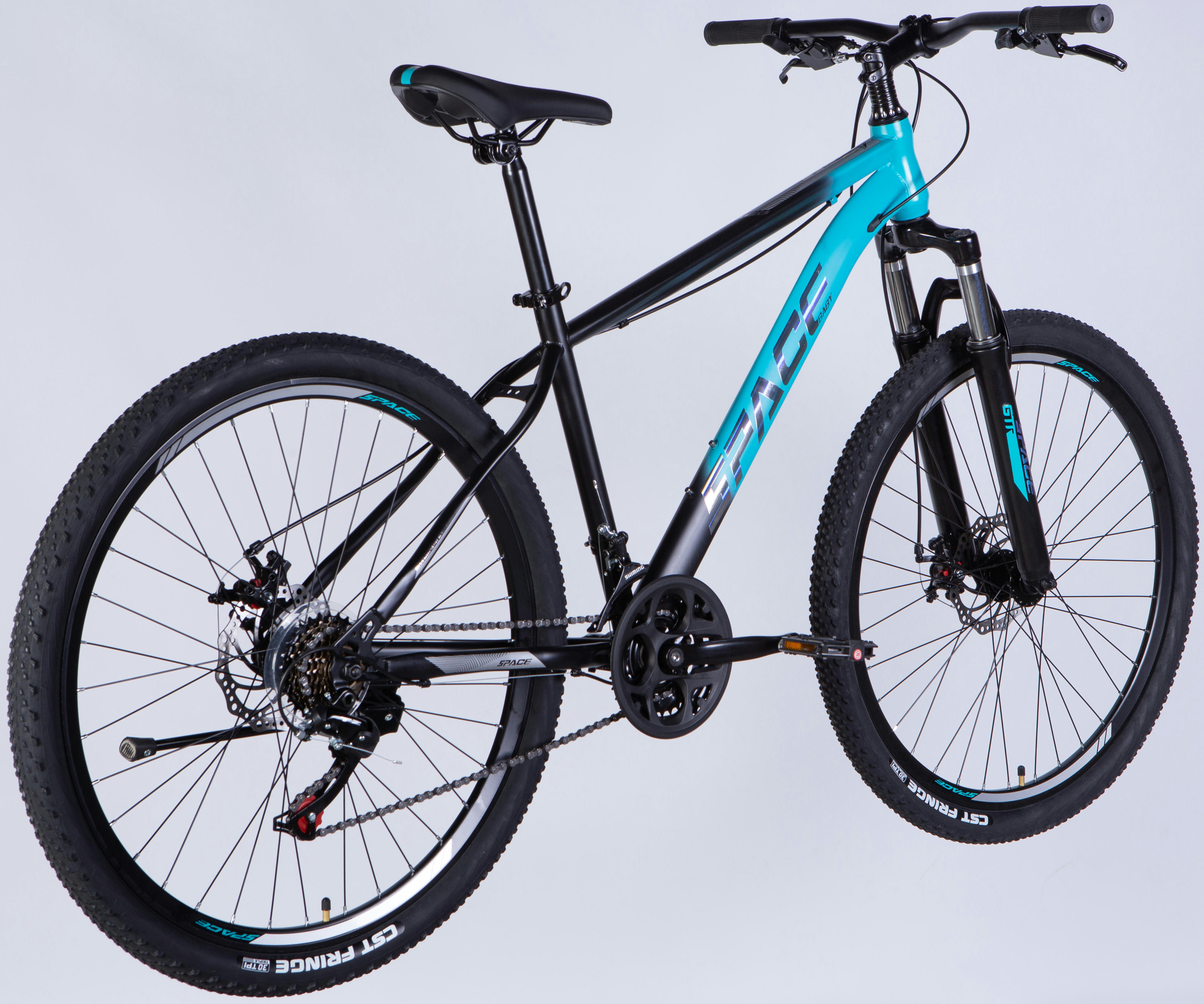 Велосипед Space Mars ST 27.5" 2025 DD FR 17" бирюзово-черный (матовый) фото 3