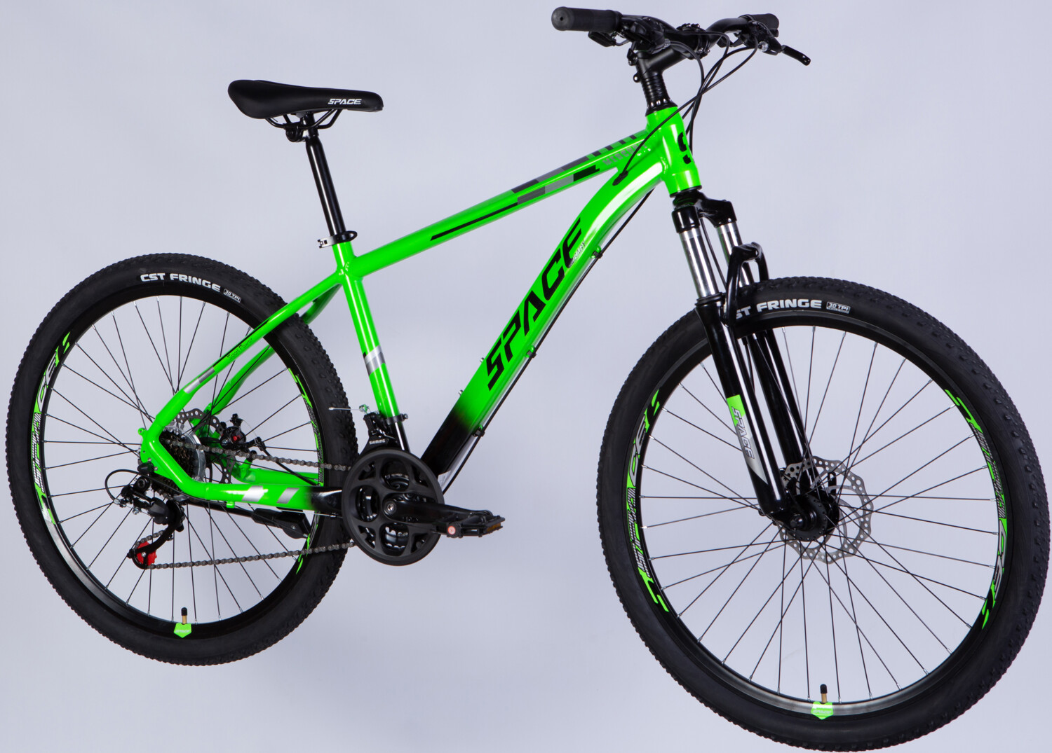 Велосипед Space Mercury AL 27.5" 2025 DD FR 17" зелено-черный фото