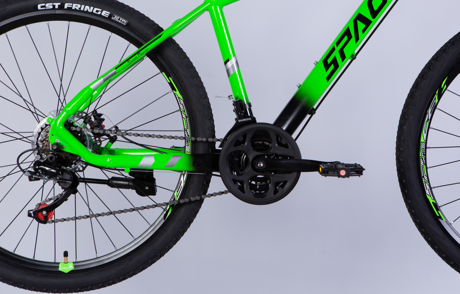 Велосипед Space Mercury AL 27.5" 2025 DD FR 17" зелено-черный фото