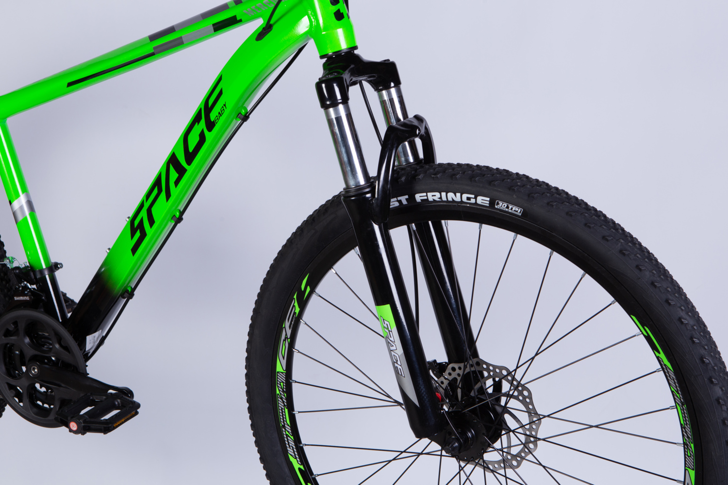 Велосипед Space Mercury AL 27.5" 2025 DD FR 17" зелено-черный фото