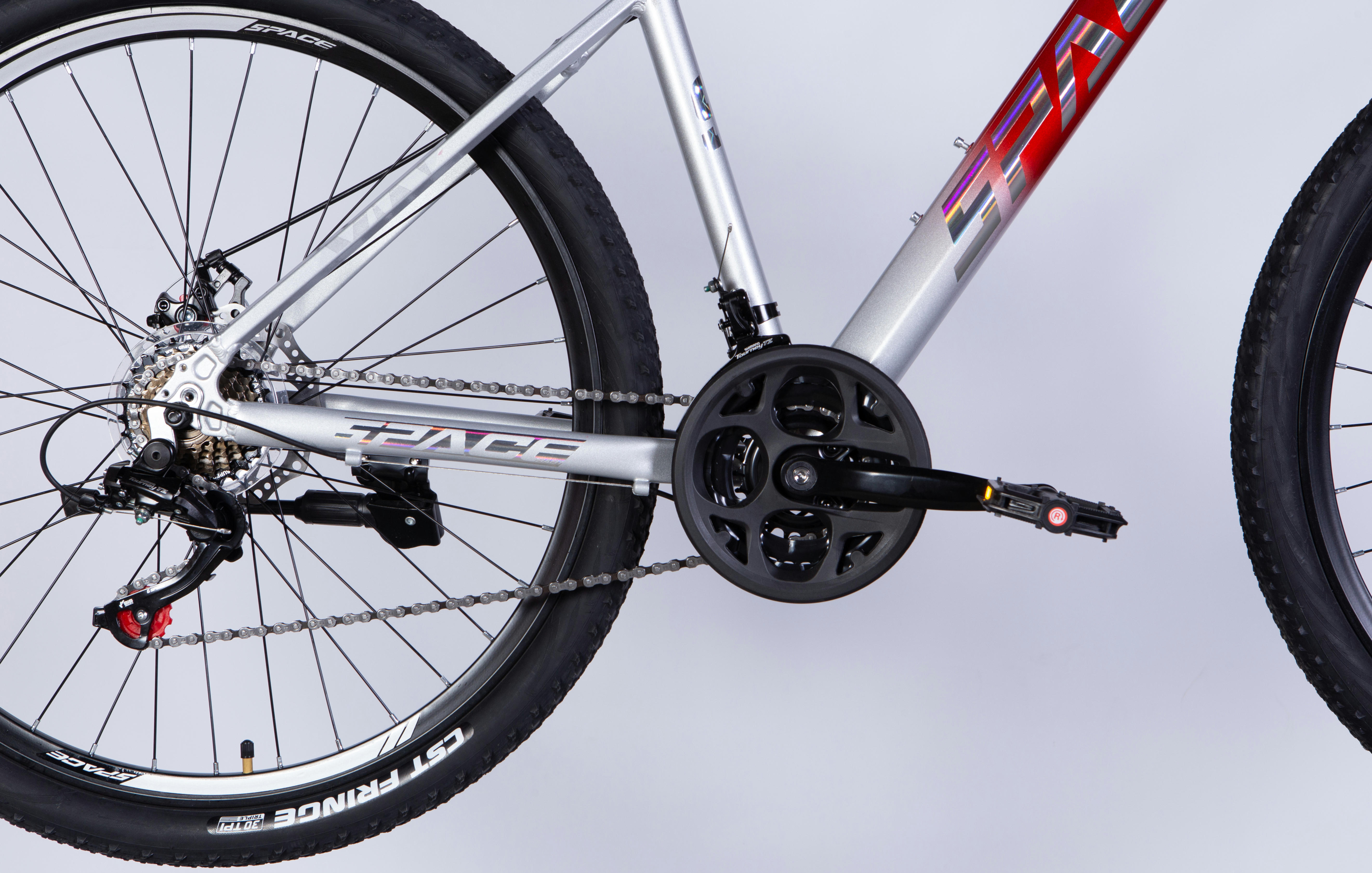 Велосипед Space Phaeton AL 27.5" 2025 DD FR 17" серебристо-красный фото 5