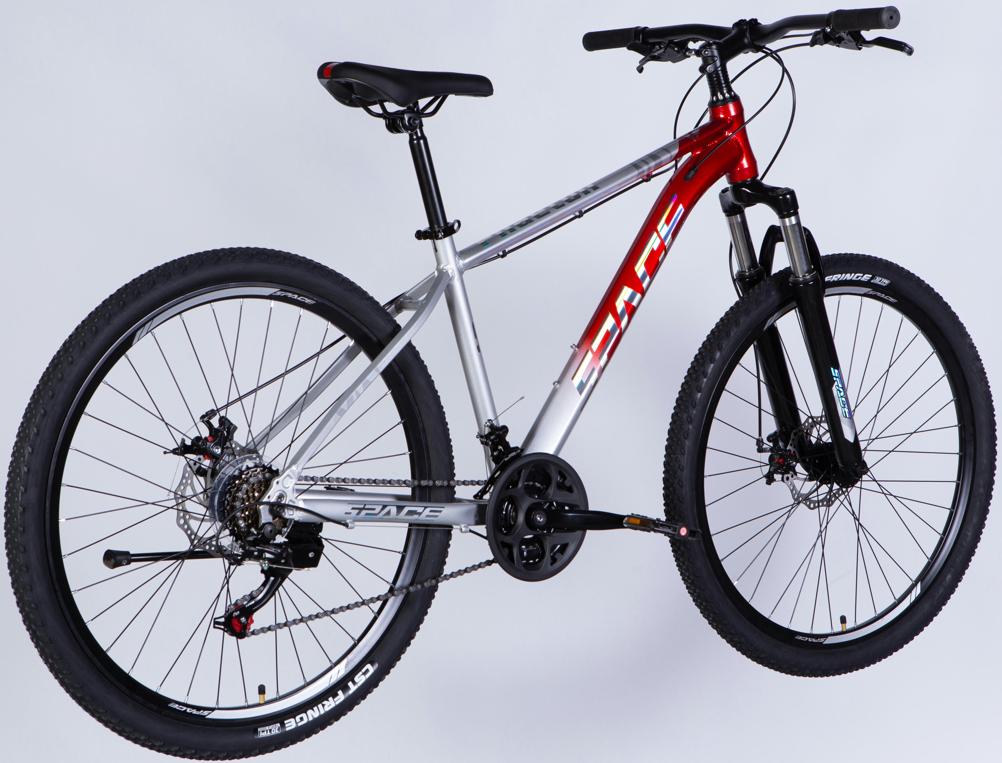 Велосипед Space Phaeton AL 27.5" 2025 DD FR 17" серебристо-красный фото 3