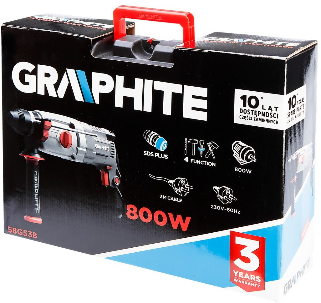 Перфоратор GRAPHITE SDS-plus 800Вт (58G538) фото 