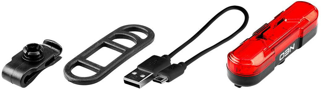 Ліхтар велосипедний Neo Tools задній, 30 люмен, 3Вт, USB, 210мА·год, 4 функцій освітлення, функція STOP, IPX4фото