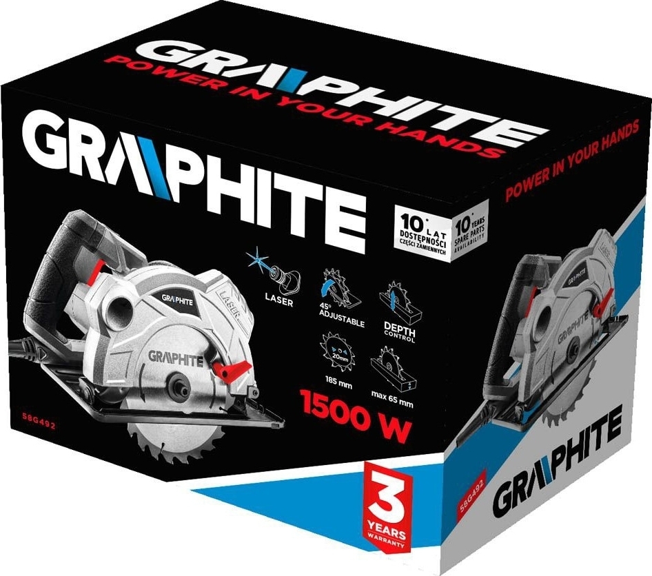 Пила дисковая Graphite 1500Вт (58G492) фото 2
