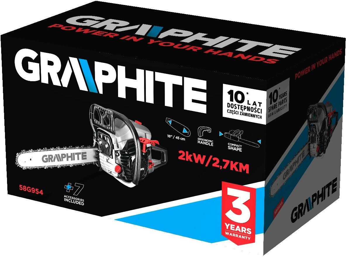 Пила цепная бензиновая GRAPHITE 40/45см (58G954) фото 7
