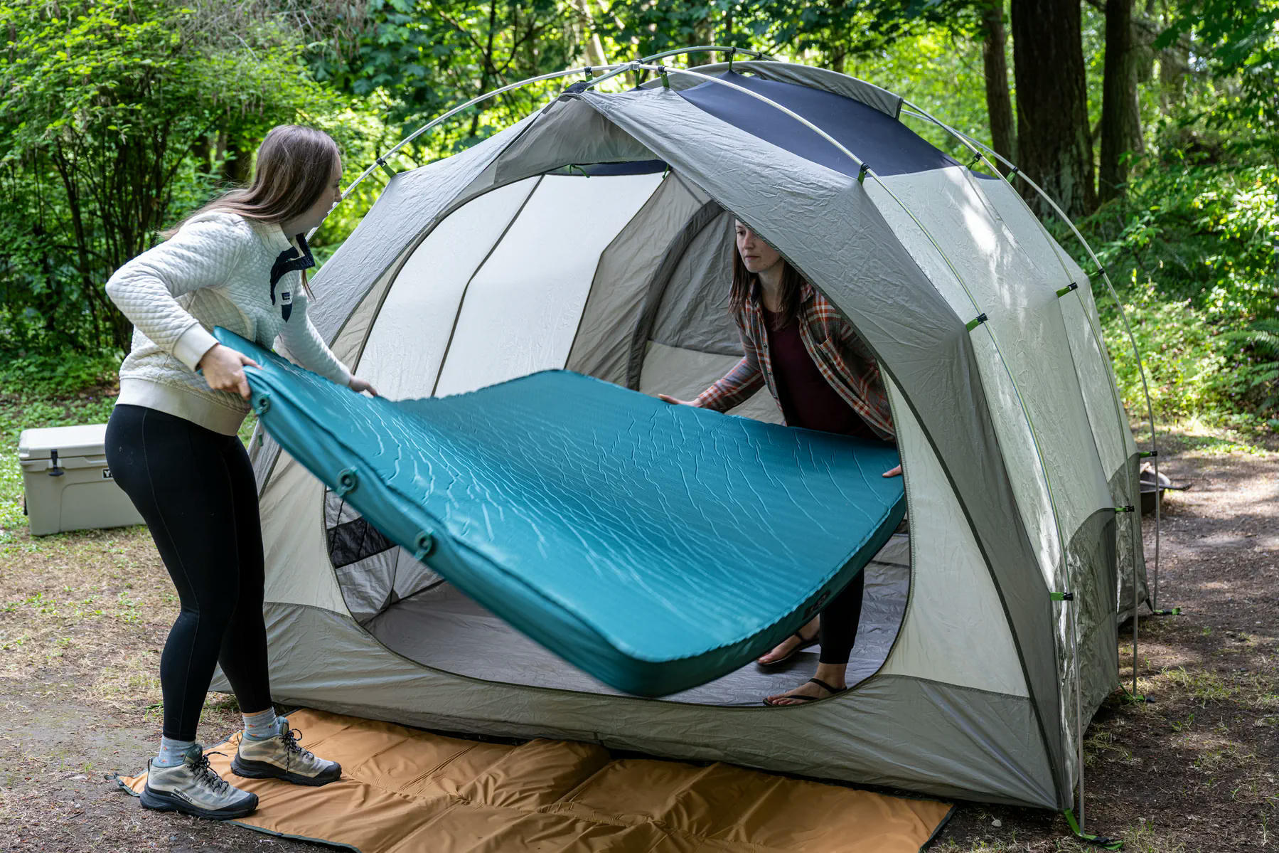 Коврик самонадувной Exped MegaMat Duo LW+ бірюзовий фото 8