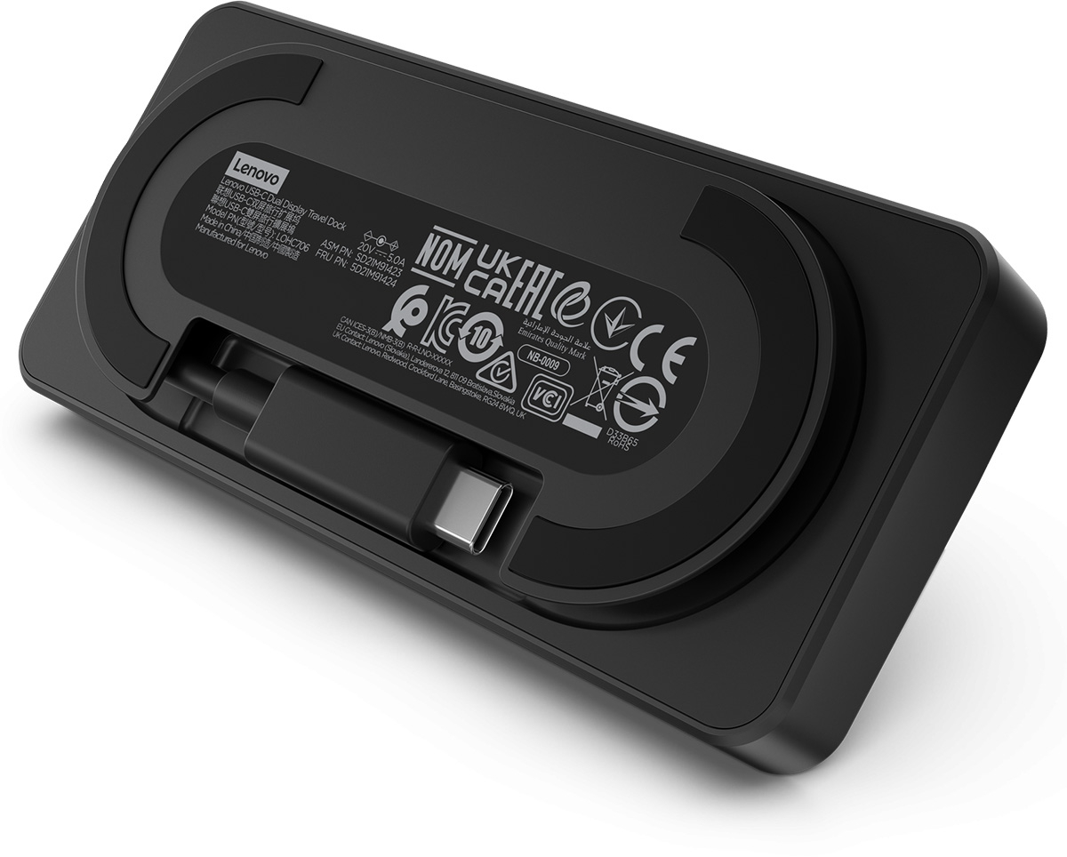 Док-станція Lenovo USB-C Dual Display Travel Dock (w/adapter) (40B90100EU)фото5