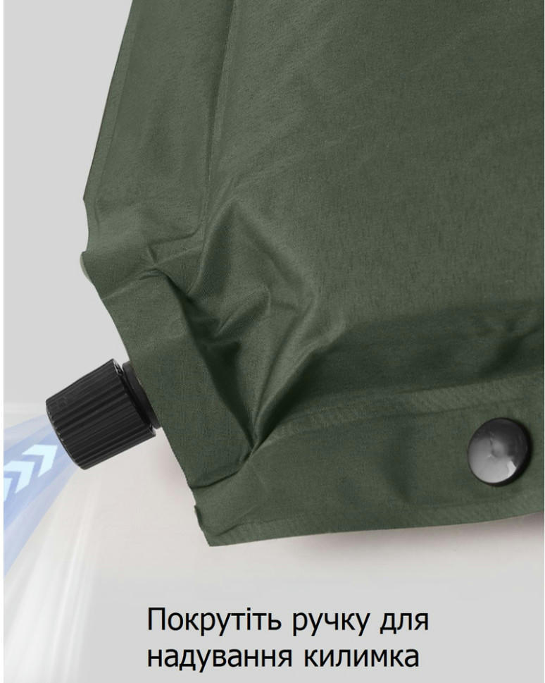 Килимок самонадувальний одномісний з подушкою Naturehike CNK2450WS020, 100 мм, темно-зеленийфото7