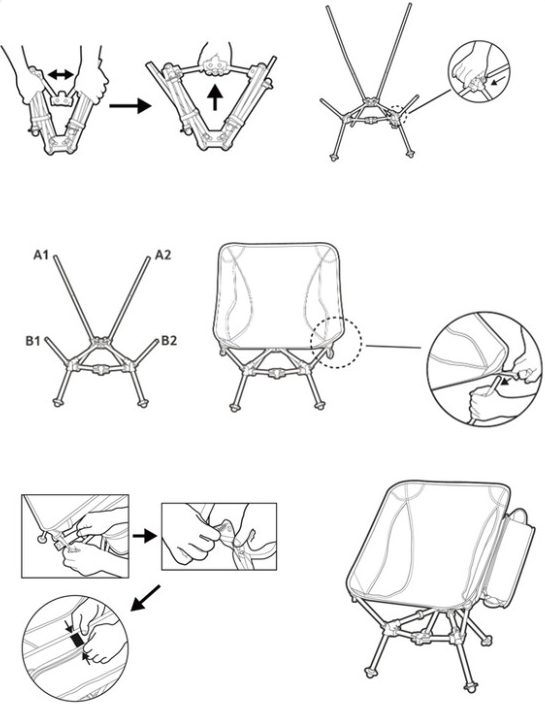 Крісло складане Naturehike Clamshell 001 Triangle Folding Moon Chair, чорнийфото