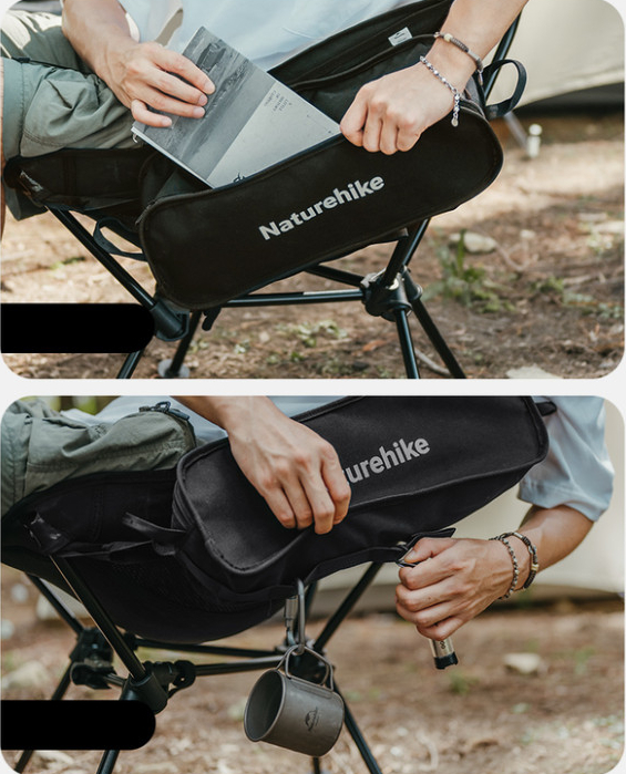 Крісло складане Naturehike Clamshell 001 Triangle Folding Moon Chair, чорнийфото