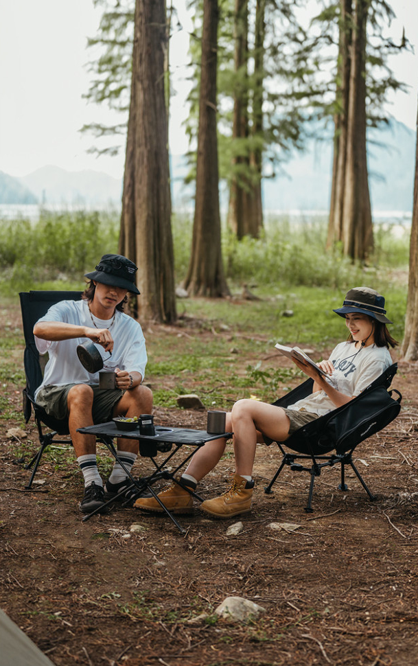 Крісло складане Naturehike Clamshell 001 Triangle Folding Moon Chair, чорнийфото