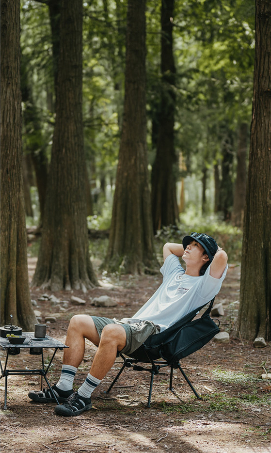 Крісло складане Naturehike Clamshell 001 Triangle Folding Moon Chair, чорнийфото