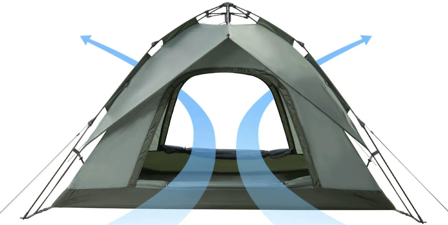 Палатка трехместная автоматическая Naturehike NH21ZP008, оливково-зеленый фото 4