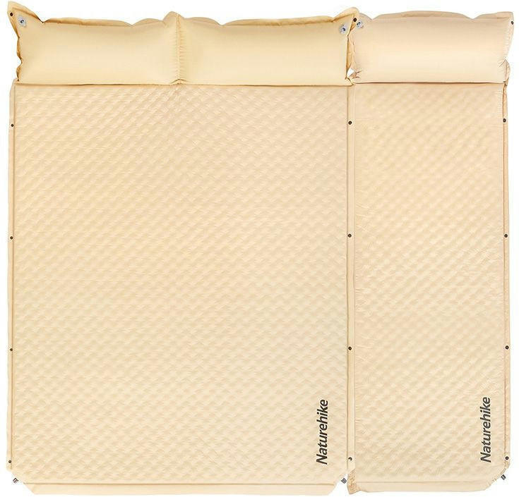 Килимок, що самонадувається, двомісний з подушкою Naturehike CNK2300DZ014, 60 мм, бежевий.фото2