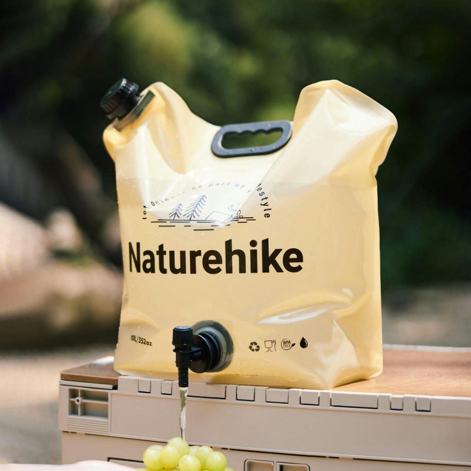 Складний контейнер для води з поліетилену Naturehike CNK2450CF027, 10 л, жовтийфото