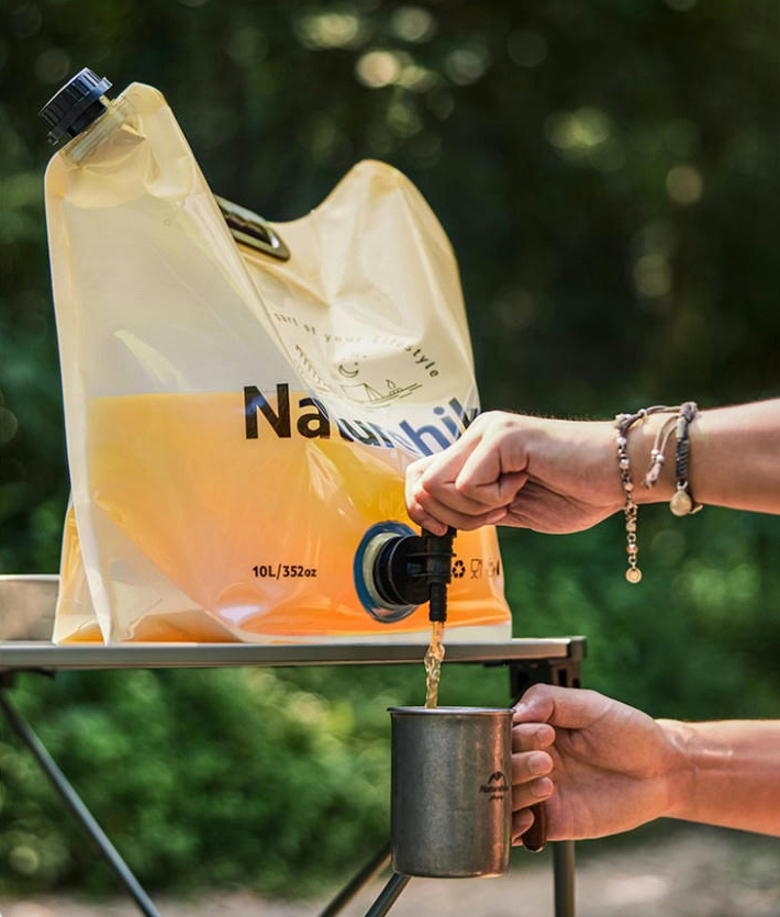 Складний контейнер для води з поліетилену Naturehike CNK2450CF027, 10 л, жовтийфото