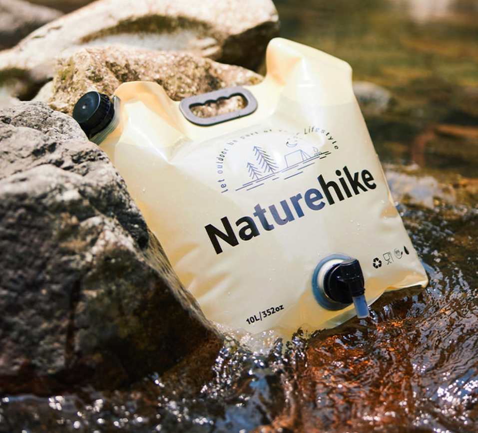 Складний контейнер для води з поліетилену Naturehike CNK2450CF027, 10 л, жовтийфото