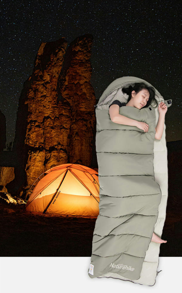 Спальный мешок с капюшоном Naturehike M300 CNK2350WS023, серый, правый фото 8
