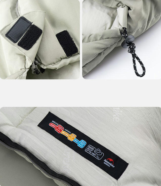 Спальный мешок с капюшоном Naturehike M300 CNK2350WS023, серый, правый фото 6