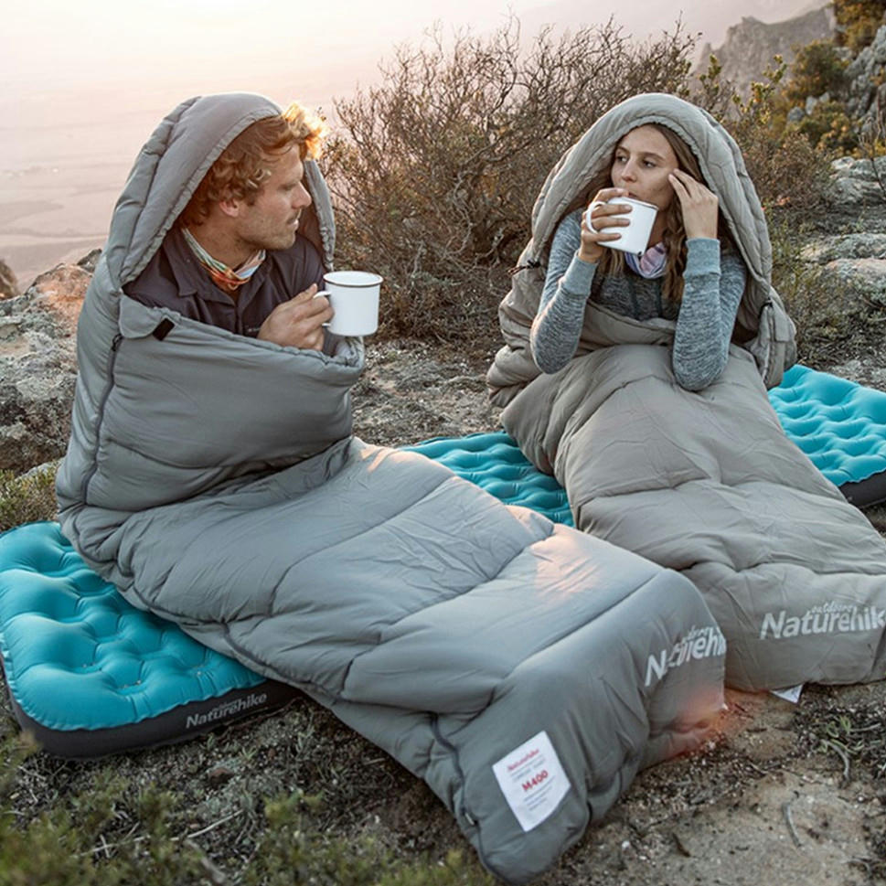 Спальный мешок с капюшоном Naturehike M300 CNK2350WS023, серый, правый фото 14