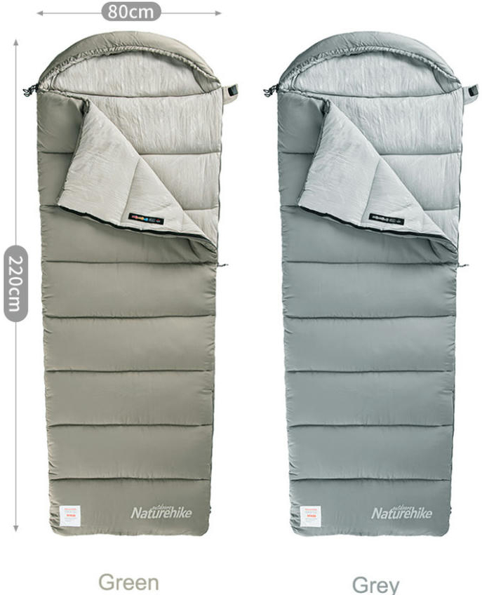 Спальник з капюшоном Naturehike M180 NH20MSD02, лівий, сірийфото