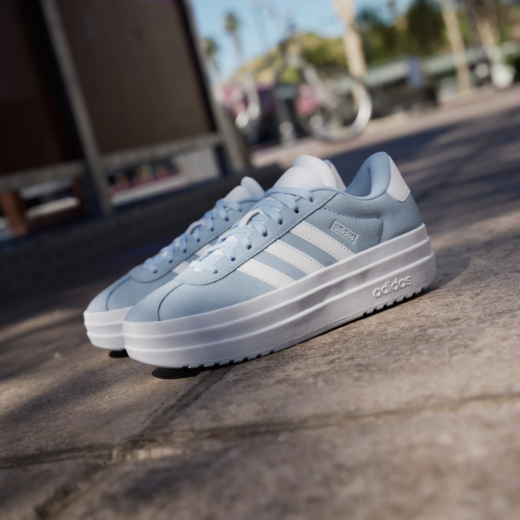 Кеды для девочек Adidas Vl Court Bold J JI1018 39 1/3 (6 UK) голубые фото 10