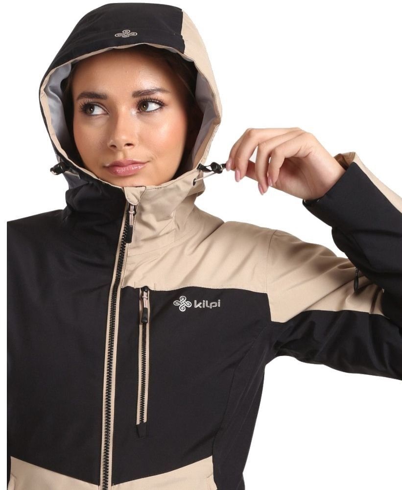 Куртка жіноча Kilpi Flip 36 бежева/чорнафото5