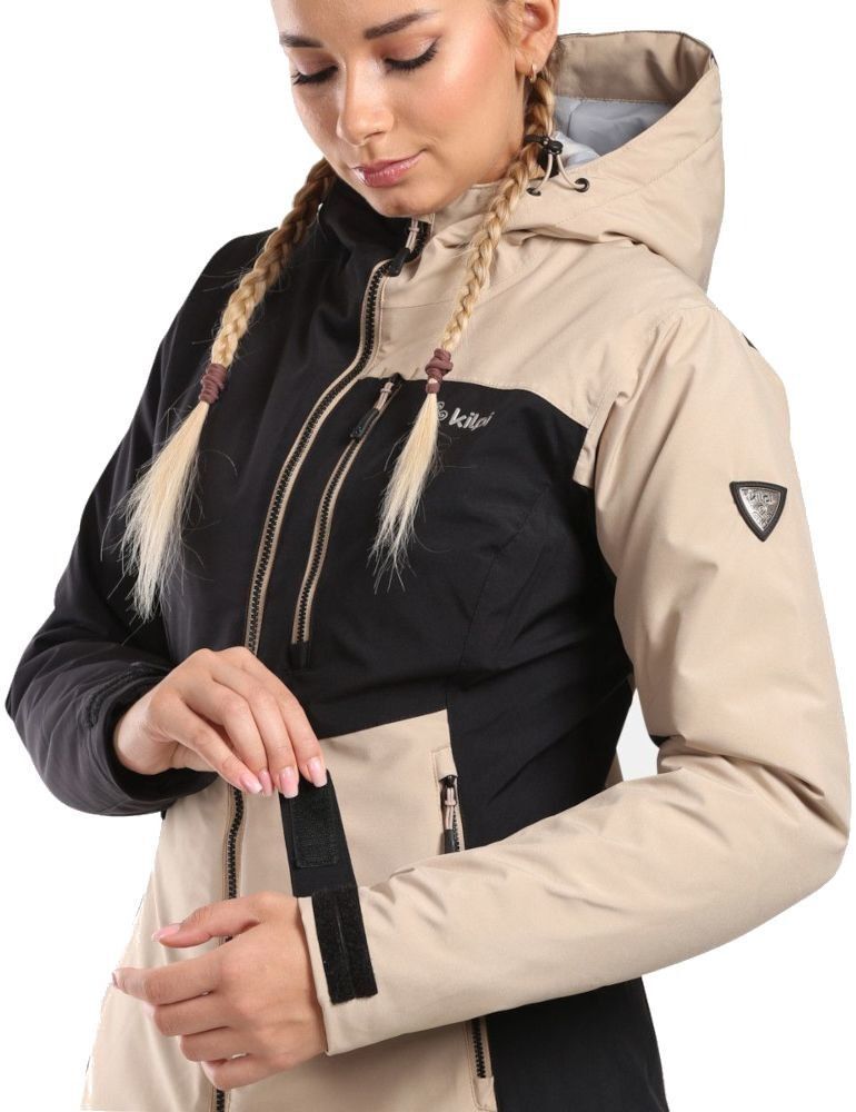 Куртка жіноча Kilpi Flip 36 бежева/чорнафото4