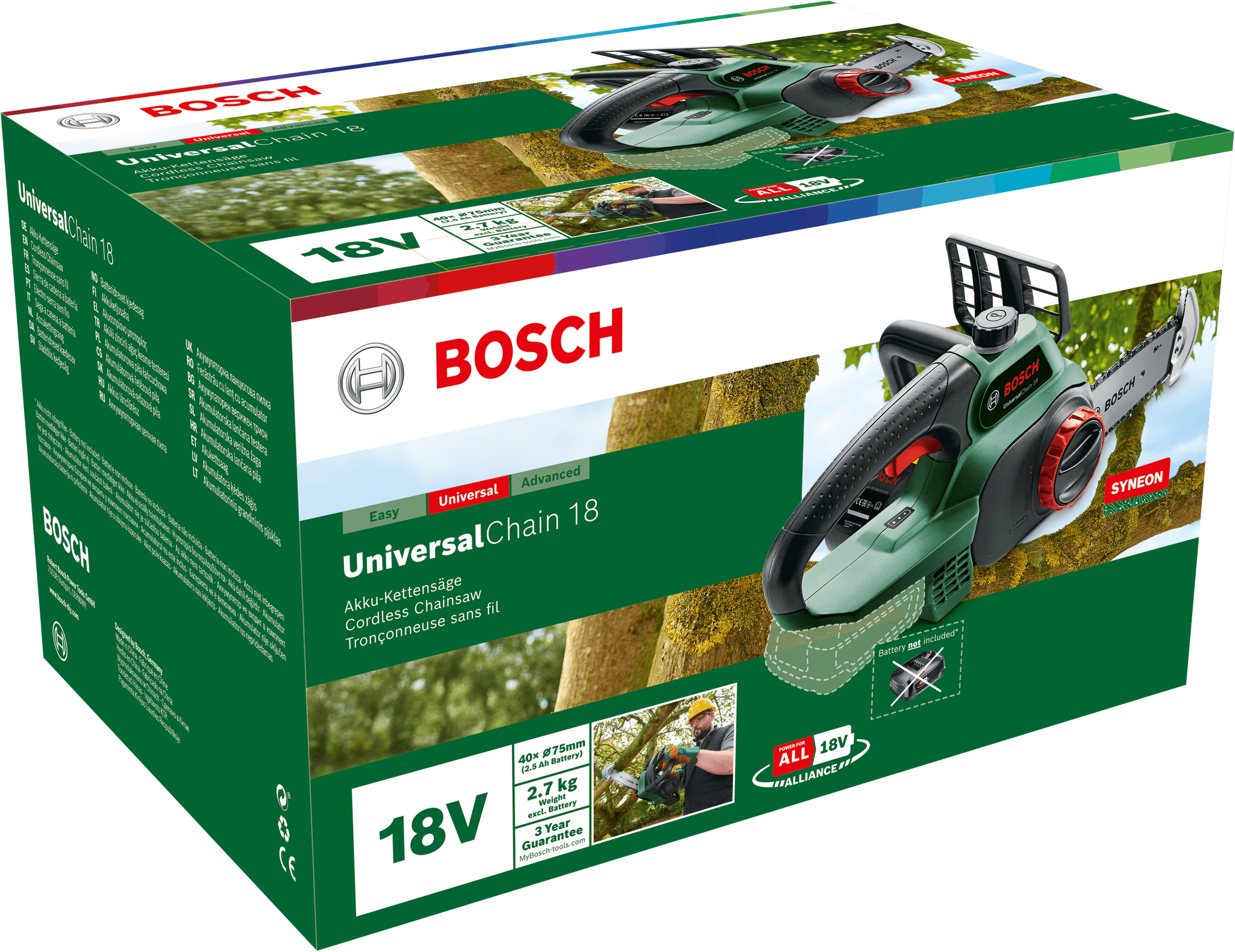 Пила цепная аккумуляторная Bosch UniversalChain 18 18В (без АКБ и ЗУ), (0.600.8B8.001) фото 