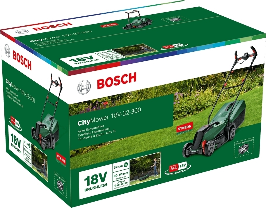 Газонокосилка аккумуляторная Bosch CityMower 18V-32-300 18В (без АКБ и ЗУ), (0.600.8B9.A08) фото 