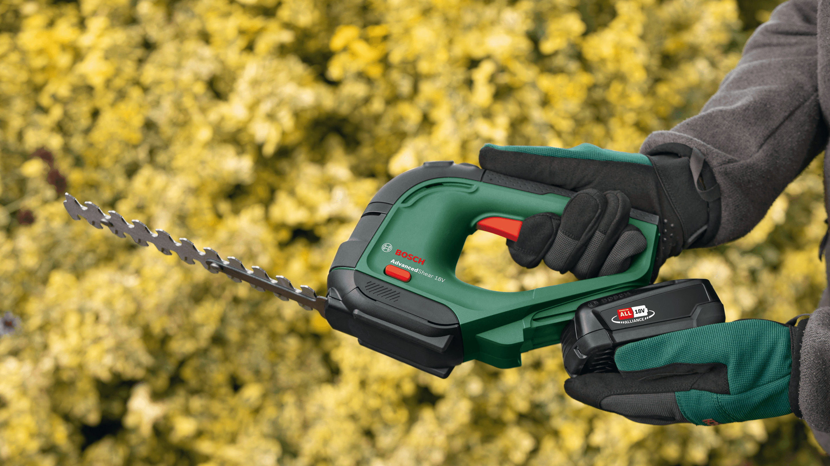 Ножиці для трави акумуляторні Bosch AdvancedShear 18V-10 + насадка кущоріз (0.600.857.000)фото
