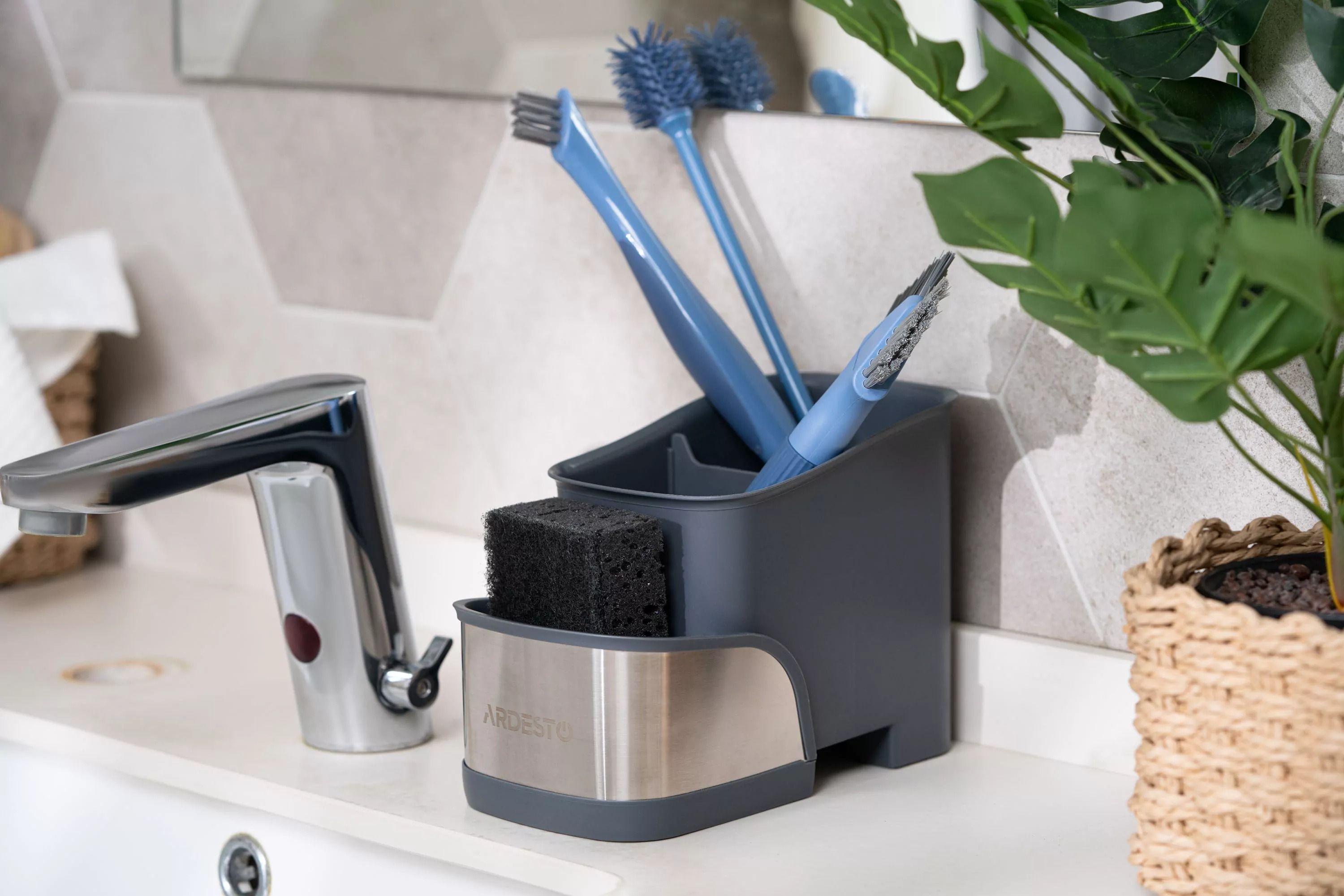 Щетка для мытья посуды 2 в 1 ARDESTO 27x6см, синий (ARHK4201B) фото 7