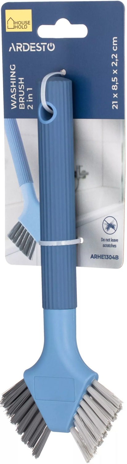 Щетка для мытья 2 в 1 ARDESTO 21x8.5x2.2см, синий (ARHE1304B) фото