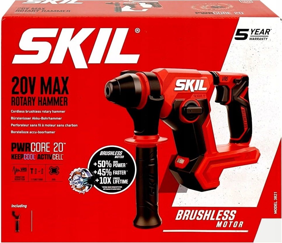 Перфоратор акумуляторний SKIL 3821 CA SDS-plus 20В без АКБ та ЗП (RH1E3821CA)фото8