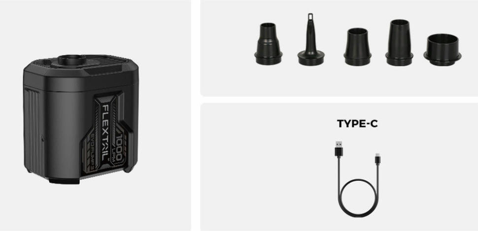 Портативный воздушный насос Flextail Evo Pump 3 1000 л/мин черный фото 2