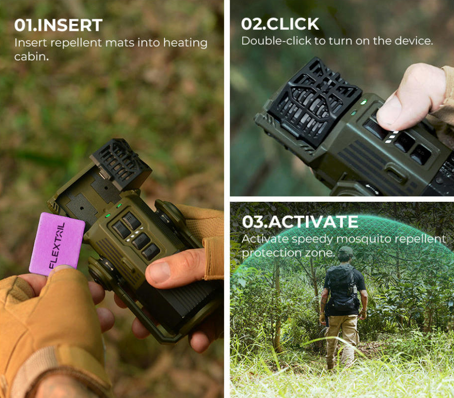 Фумігатор-ліхтар-powerbank кемпінговий Flextail Evo Repel, зеленийфото4